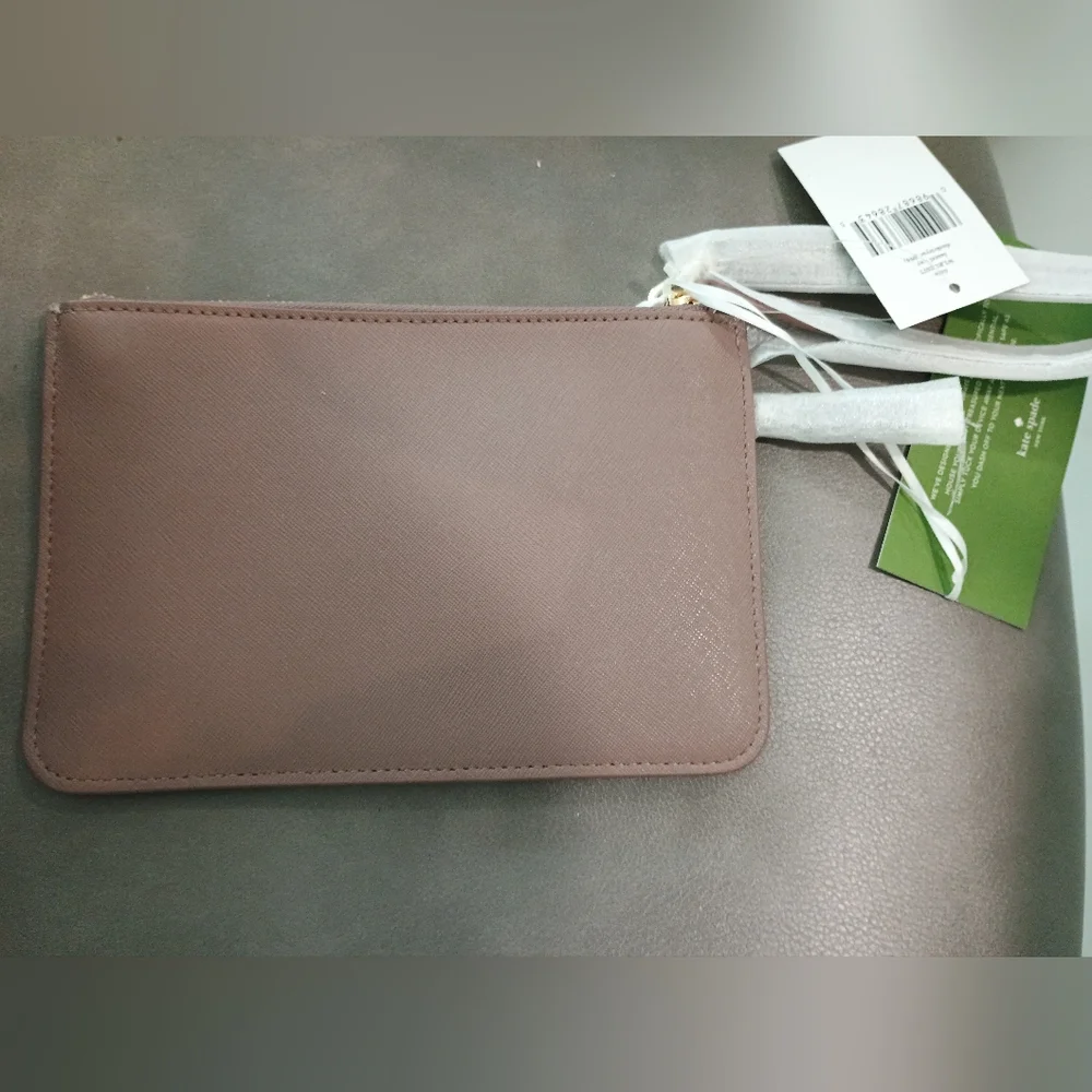 NWT Kate Spade Laurel Way Saffiano Pink Beige Wristlet
